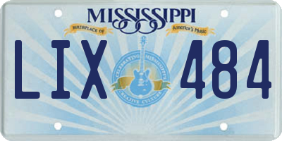 MS license plate LIX484