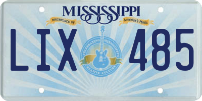 MS license plate LIX485