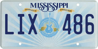 MS license plate LIX486