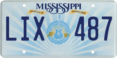 MS license plate LIX487