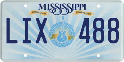 MS license plate LIX488