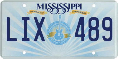 MS license plate LIX489