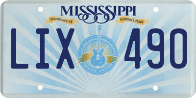 MS license plate LIX490