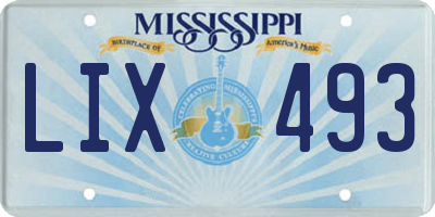 MS license plate LIX493