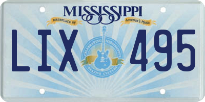 MS license plate LIX495