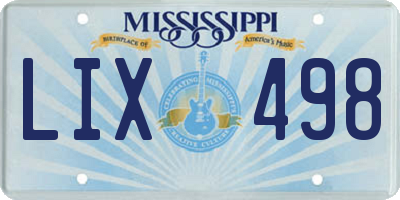MS license plate LIX498