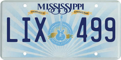 MS license plate LIX499