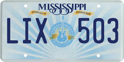 MS license plate LIX503
