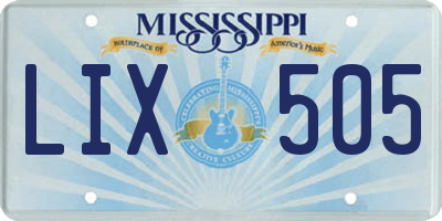 MS license plate LIX505