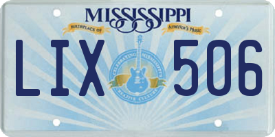MS license plate LIX506