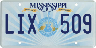 MS license plate LIX509