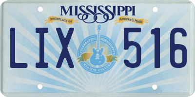 MS license plate LIX516