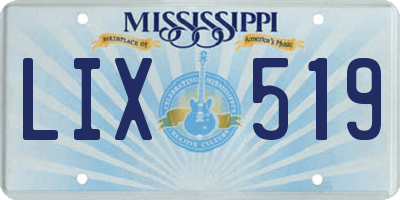 MS license plate LIX519