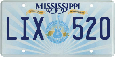 MS license plate LIX520