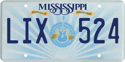 MS license plate LIX524