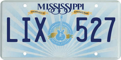 MS license plate LIX527