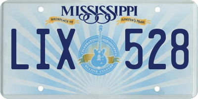 MS license plate LIX528