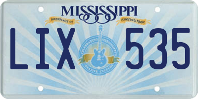 MS license plate LIX535