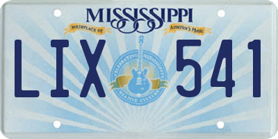 MS license plate LIX541