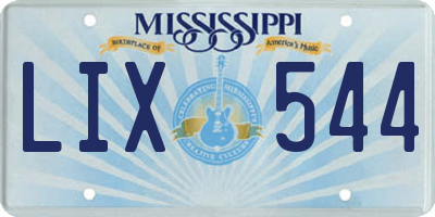 MS license plate LIX544