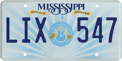 MS license plate LIX547