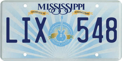 MS license plate LIX548