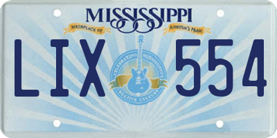 MS license plate LIX554