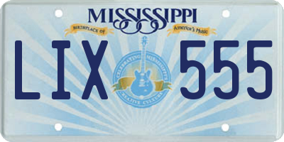 MS license plate LIX555