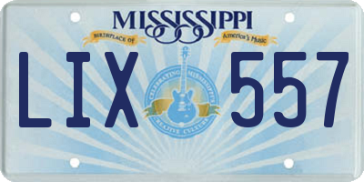 MS license plate LIX557
