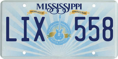 MS license plate LIX558