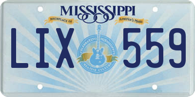 MS license plate LIX559