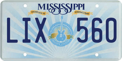 MS license plate LIX560