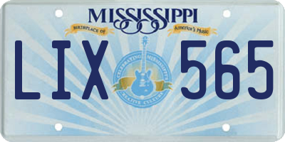 MS license plate LIX565