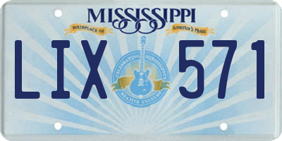 MS license plate LIX571