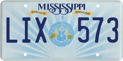 MS license plate LIX573
