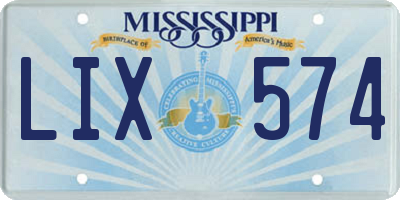 MS license plate LIX574