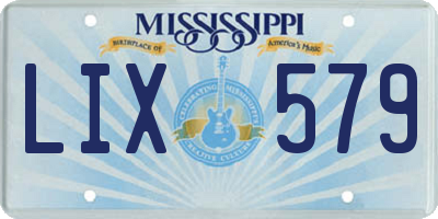 MS license plate LIX579
