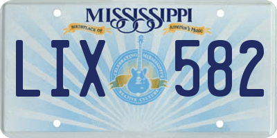 MS license plate LIX582