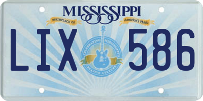 MS license plate LIX586