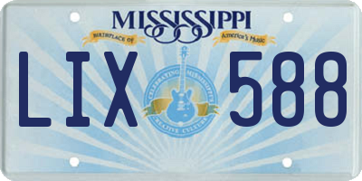 MS license plate LIX588