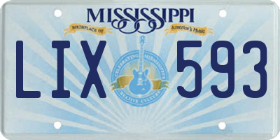 MS license plate LIX593