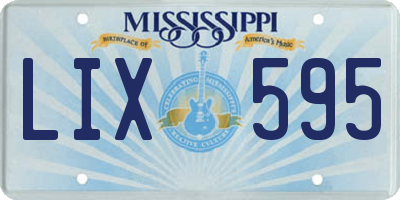 MS license plate LIX595