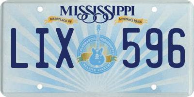 MS license plate LIX596