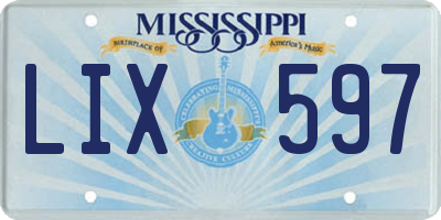 MS license plate LIX597