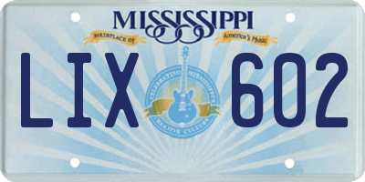 MS license plate LIX602