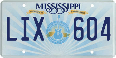 MS license plate LIX604