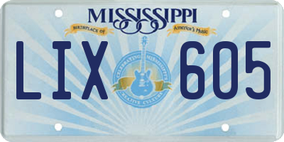 MS license plate LIX605