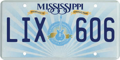 MS license plate LIX606