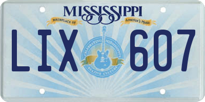 MS license plate LIX607