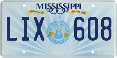 MS license plate LIX608